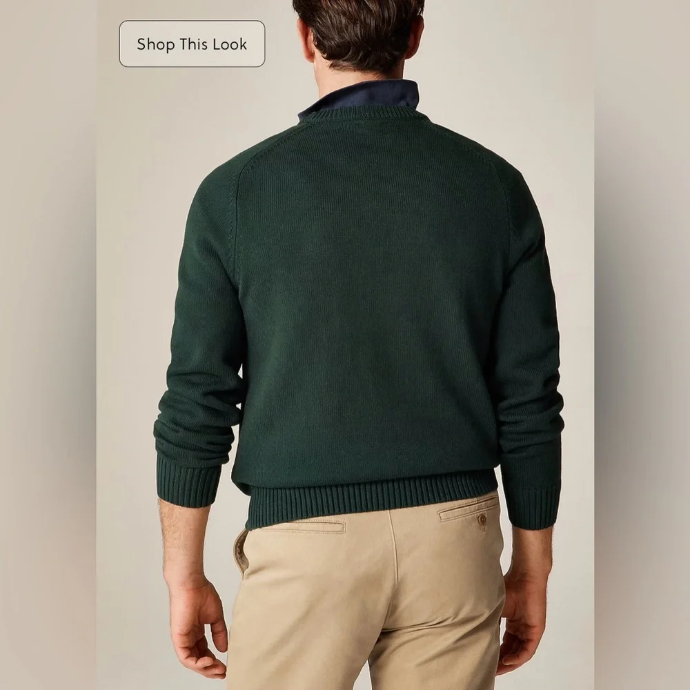 J.Crew Heritage cotton crewneck sweater in J.Crew Green